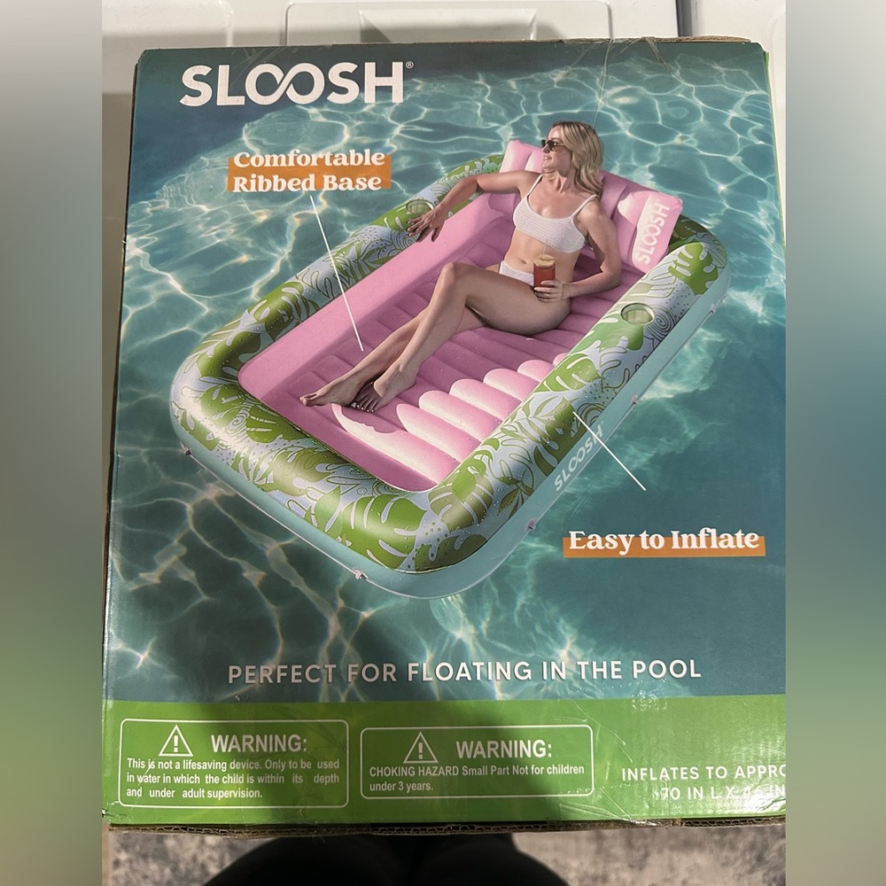 Inflatable Pink and Green Pool Float - Picture 4 of 4